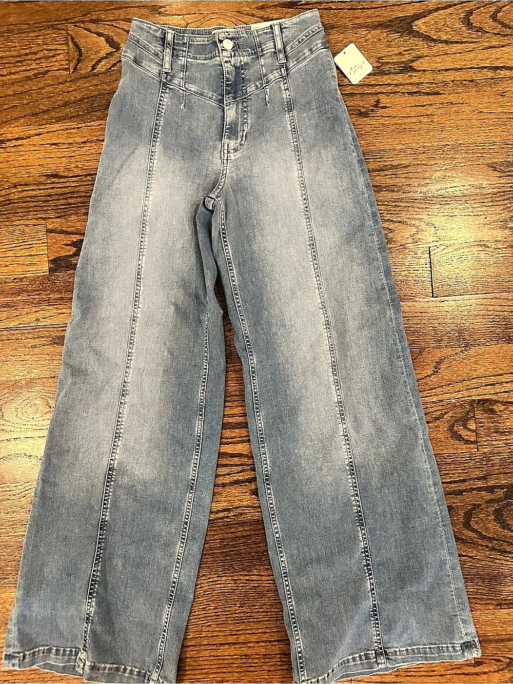 Free People We The Free Goodie Wide Leg Wide Leg Jeans in Blue Waist 26